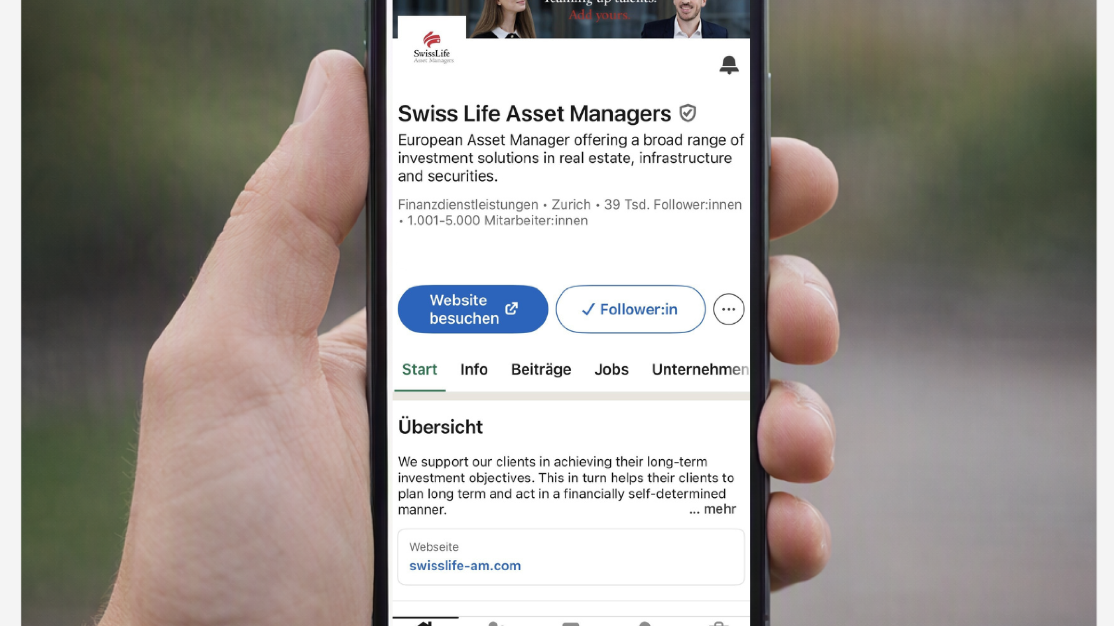 SoMe Dienstjubiläum Template - Follow us on LinkedIn