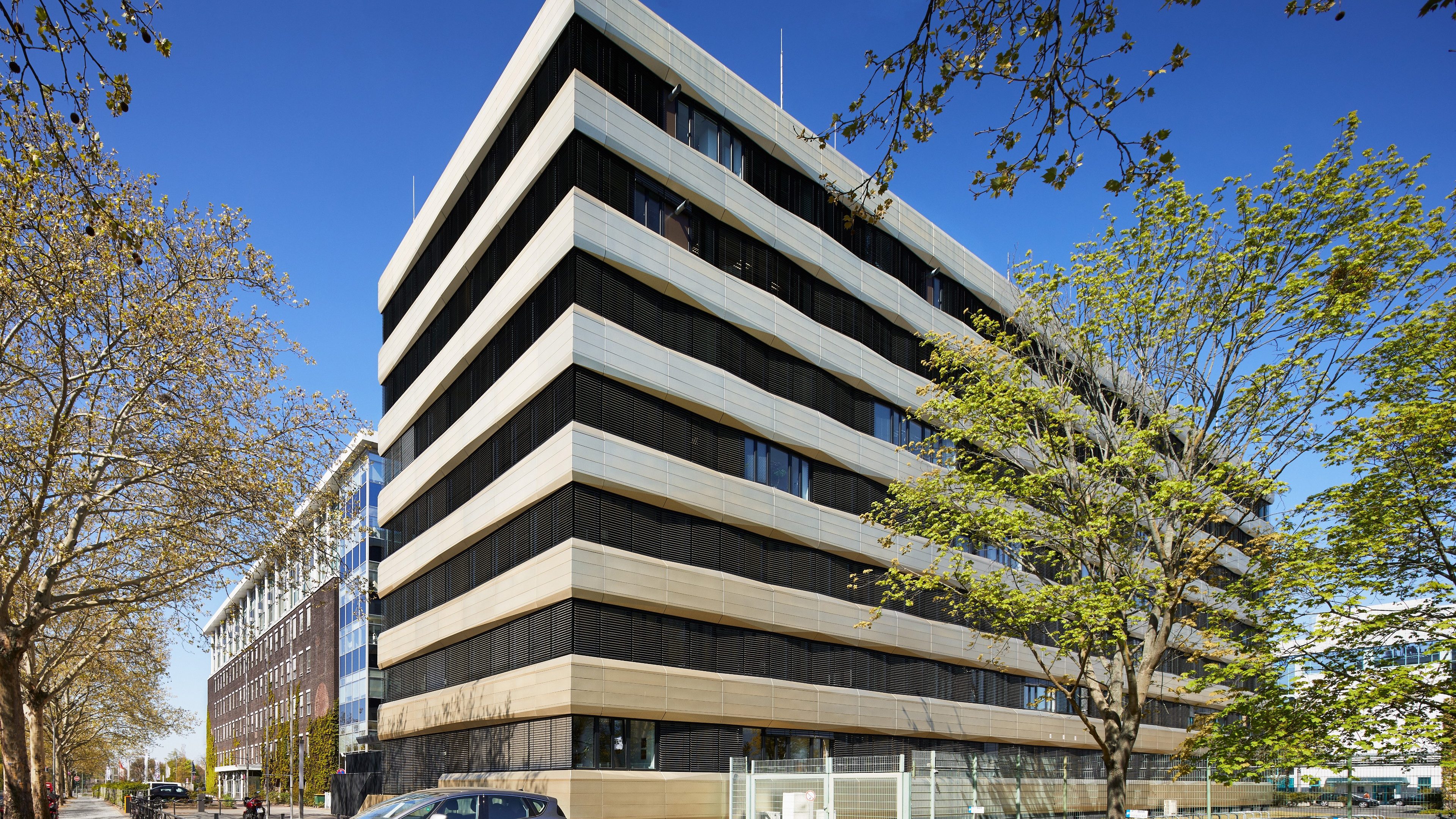 Partial view of the office and laboratory building The Rise in Berlin